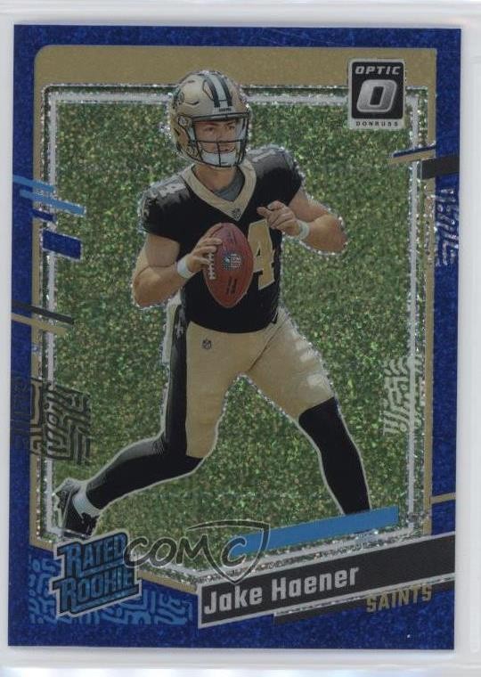 2023 Panini Donruss Optic Rated Blue Glitter Prizm Jake Haener Rookie RC 6q5