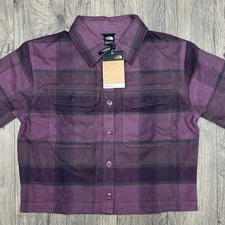 The North Face Flannel Shirt Sweater Size Medium Womens Midnight Mauve Valley