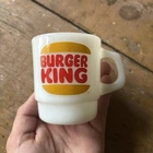 Vintage Burger King Fire King Milk Glass Mug Used Coffee Cup