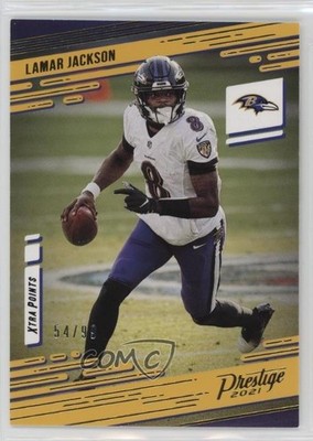 2021 Panini Prestige Xtra Points Gold 54/99 Lamar Jackson #22 19wr