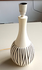 MID CENTURY TABLE LAMP with original cable & switch cream beige