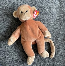 1995 Ty Beanie babies Bongo the Monkey with tan tail, PVC Pellets 3/1 Generation