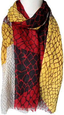 Roter Schal Gelb Animal Print Damen Leicht Halstuch Tuch Schals Neu