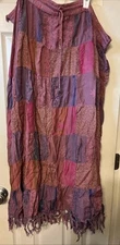 VINTAGE LOTUS Brand Skirt India Rayon Colorful Patchwork Flowy ONE SIZE *XLNT+