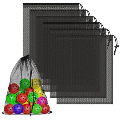 6 Pcs Mesh Bags Drawstring 14x17 Inch Mesh Bag Drawstring With Lock Multipurpose