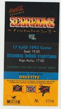 SCORPIONS  17 SEPTEMBER 1993   ISTANBUL CONCERT TICKET - VERY RARE