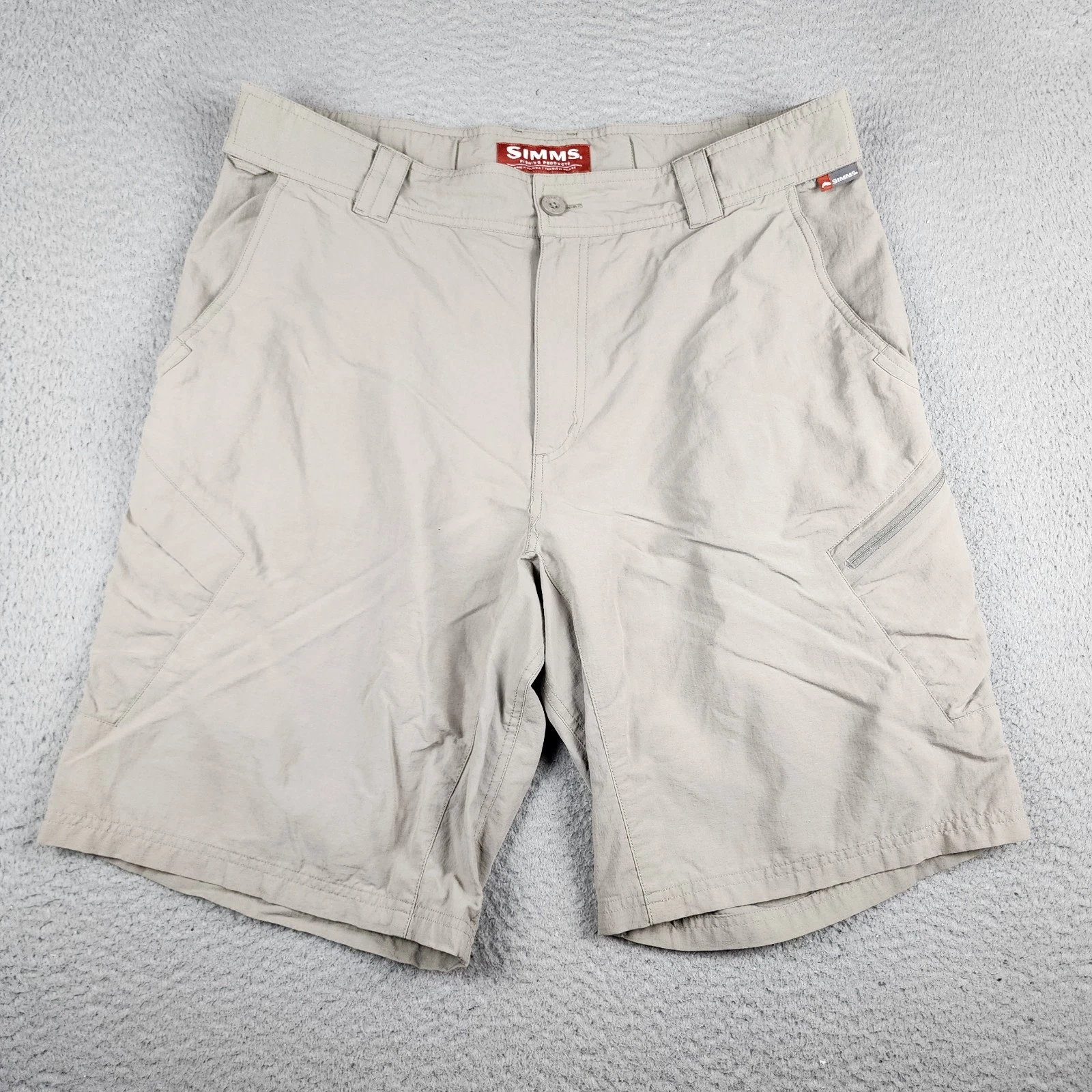 Simms Shorts Mens Large Brown Cargo Fishing Outdoors Hunting Camping