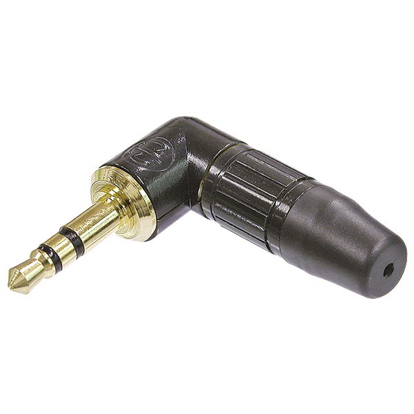 Neutrik 3.5mm Audio Right Angle Plug (Black/gold)