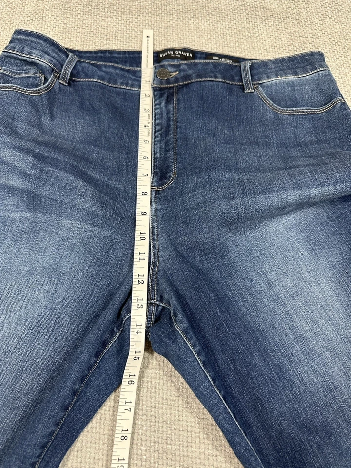 Susan Graver Jeans Womens 18W 36x30.5 Blue Girlfriend Stretch - Image 4 of 4