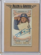 2021 Topps Allen & Ginter Vladimir Guerrero Jr. Auto Card (Blue Jays) Mint
