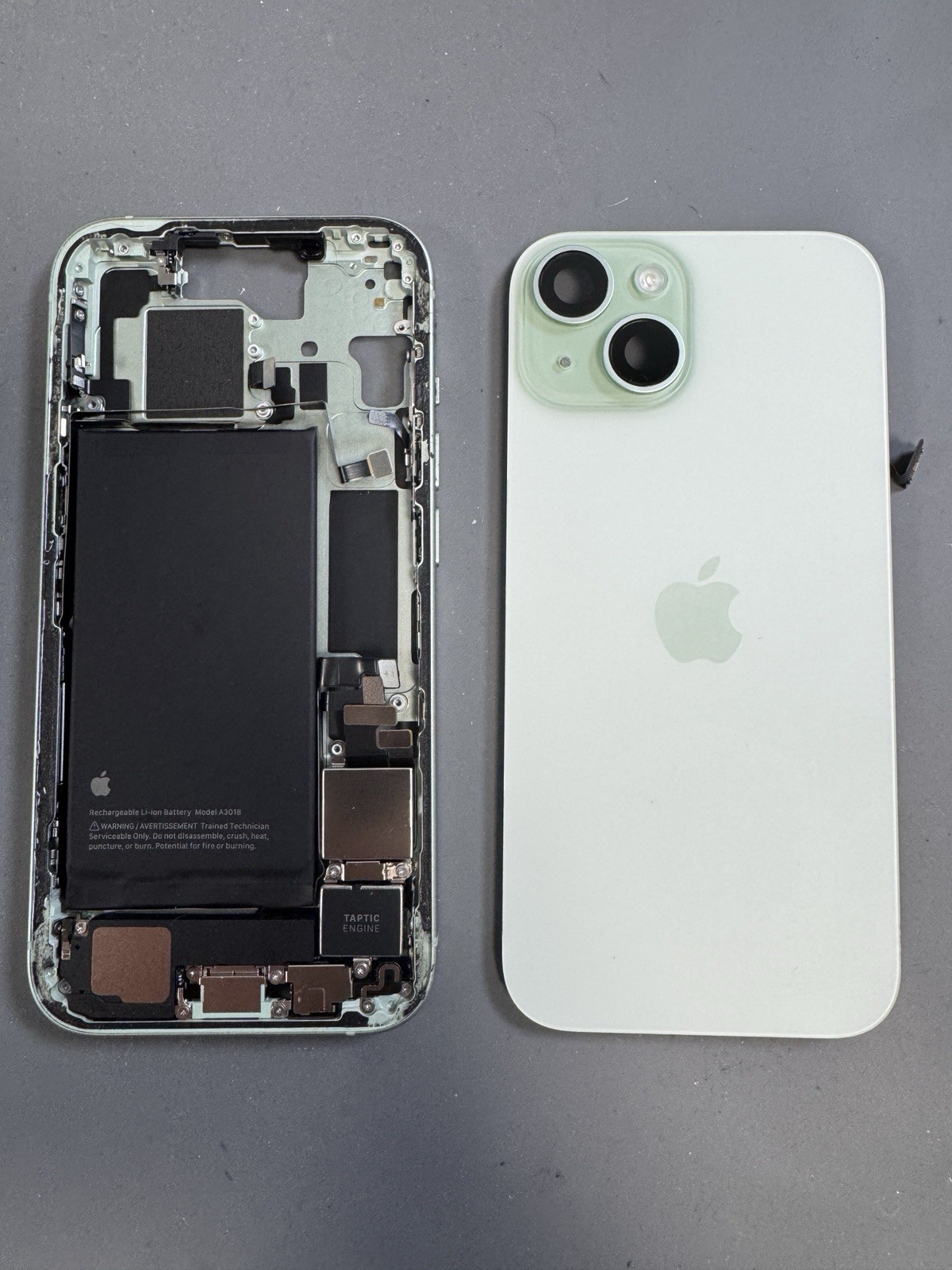 iPhone 15 - Housing Replacement w/ Small Parts - OEM Pull-Battery Health 100%