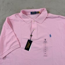 Polo Ralph Lauren The Iconic Mesh Polo Shirt Men 2XB Big Pink Preppy Pony NWT