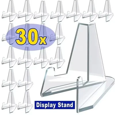 1-30X Clear Acrylic Trading Card Stands for Coins Sports Cards Display Holder - Image 1 of 4