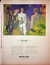 Original 1943 Vintage print AD: Webster Cigars "Executive America's Top Cigar