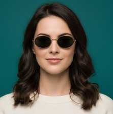 Classic Vintage Round Sunglasses Gold Frame Retro Indie Style for Men Women