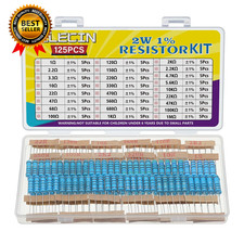 25 Values 2W Metal Film Resistor Kit from 1 Ohm to 1M Ohm 2 Watt 1 Resistors