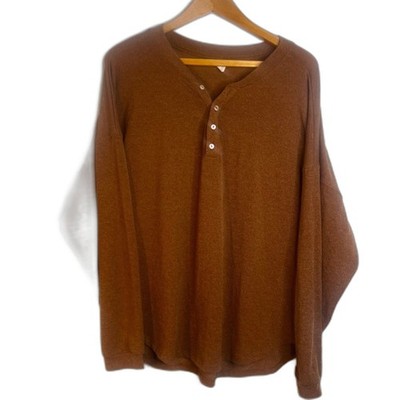 Wishlist Vneck Boxy Oversized Slouchy Sweater Sz M/L Orange Rustic