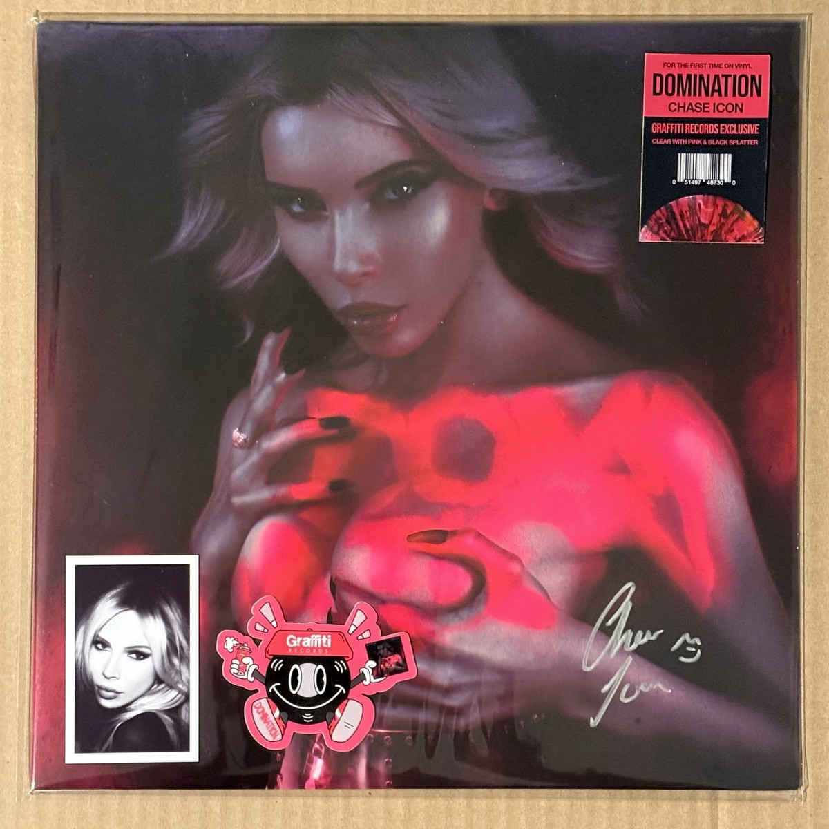 SIGNED Chase Icon - Domination LP /500 Clear Hot Pink & Black