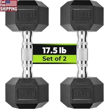 Rubber Hex Dumbbells Weight Set Strength Training Non-Slip Rust Resistant New