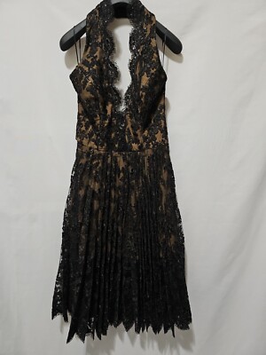 HELSI SIZE M SOPHIA SEQUIN LACE EMBROIDERED HALTER DRESS IN BLACK $525 |  eBay