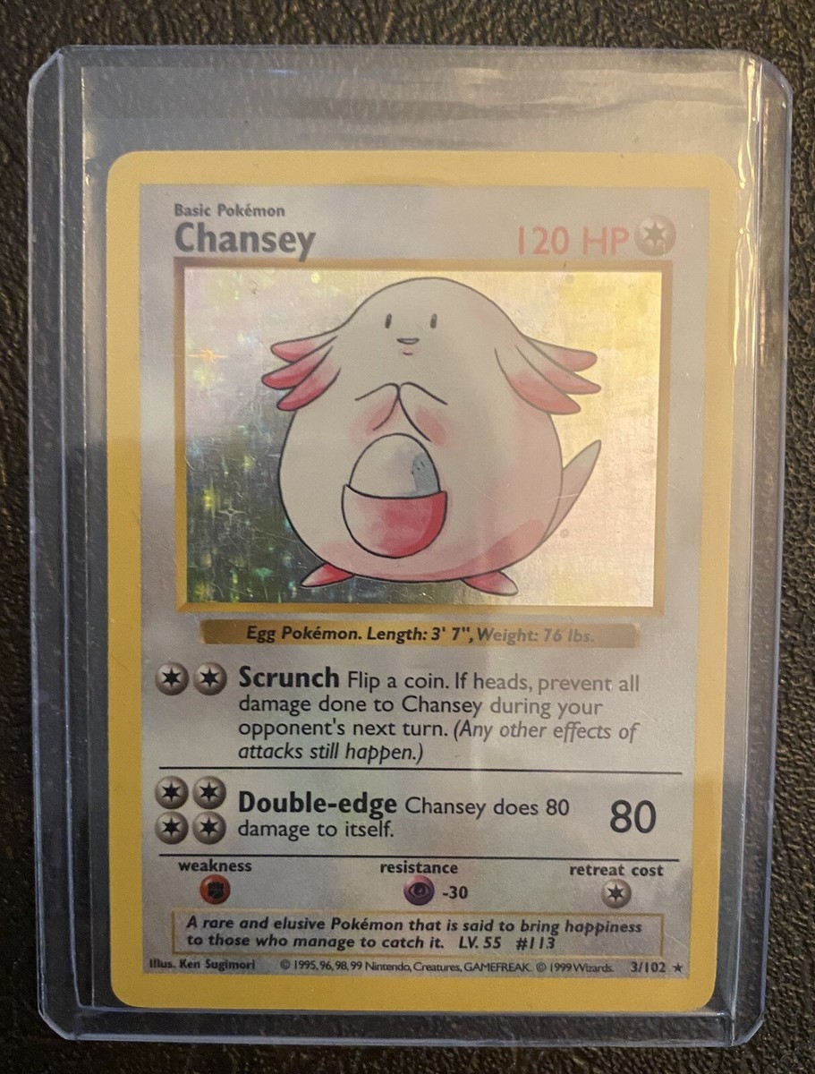 Chansey英語版 3/102 Pokémon TCG Chansey Base Set 3/102 Holo Shadowless Holo Rare | eBay