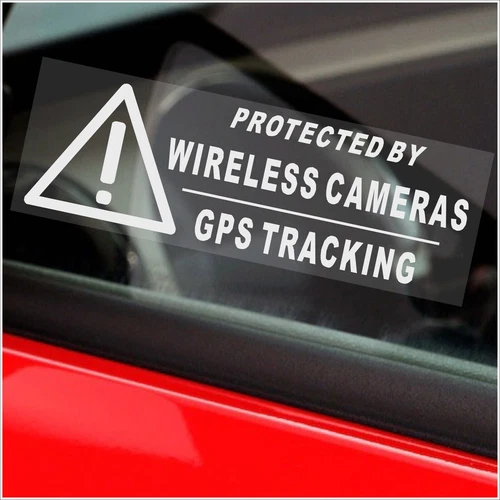 5 x Stickers Protected by Wireless Cameras and GPS Signs Car Warning Security