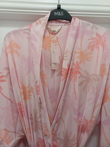 M&S Dream Satin Printed Chemise Nightdress Size 12 & Dressing Gown Size M - Picture 9 of 14