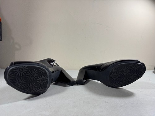 ZAPATO PEEP ESSENCE BY AETREX DAMAS NEGRO CON TIRA TRASERA CUERO TALLA 8.5 - Imagen 3 de 3