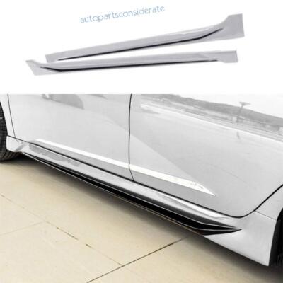 For Hyundai Elantra 2021-24 Glossy White Side Skirt Bodykit Spoiler Lip Trim