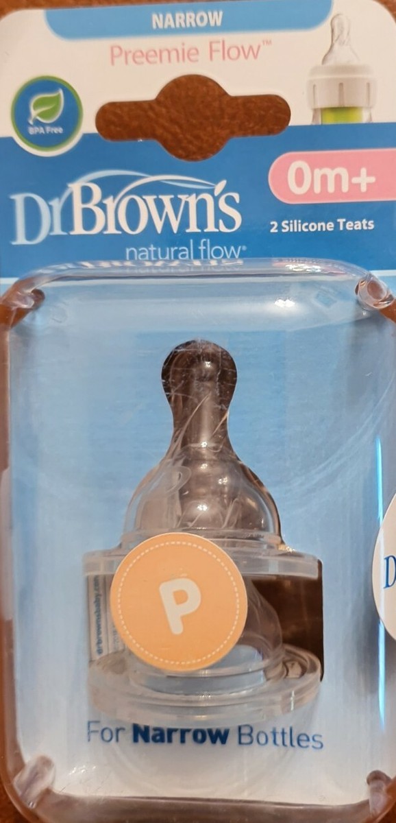Brown's Narrow Teat Preemie Flow 0+m Silicone Teats UK