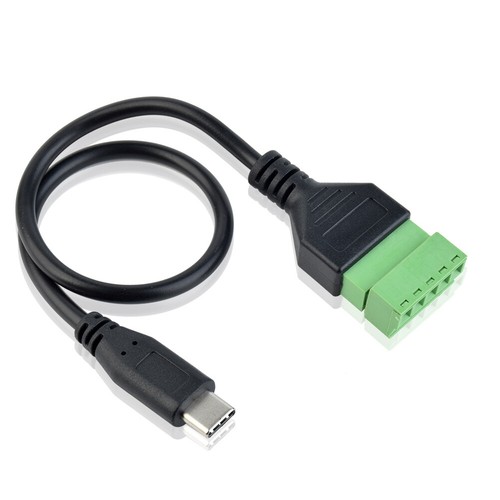 30cm USB Typ-C Stecker auf 5-polige Schraubklemme Block connector kabel adapter - Picture 2 of 3