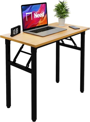 Folding Desk Small Desk 31 1/2" No Assembly Foldable Computer Desk for Small ...