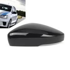 Gloss Black Door Wing Mirror Cover Cap For VW Polo 2009-2017 Left Passenger Side