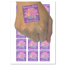 Unicorn Hair Don't Care Temporary Tattoo Water Resistant Fake Body Art Set