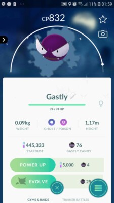 Shiny Gastly Pokemon Trade Go