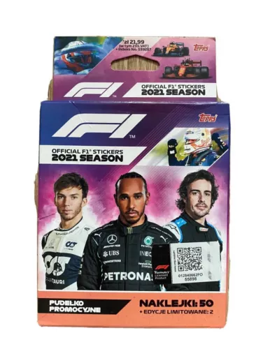 2021 Topps Formula 1 Stickers Value Box - 50 Stickers + 2 Limited Edition - New