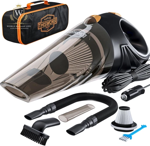 THISWORX Portable Car Vacuum Cleaner - High Power 12V Auto Detailing Kit