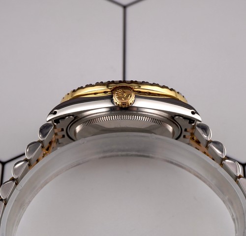 Rolex Uomo Datejust 36mm Yg & Acciaio Iced 2.50ct Diamanti Rosa Palma Dial Watch - Foto 8 di 12