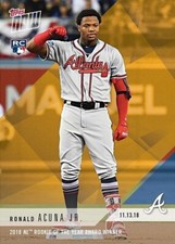 2018 TOPPS NOW #OSB-2 RONALD ACUNA JR. NL ROOKIE OF THE YEAR AWARD WINNER BONUS