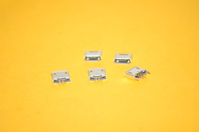 12 Pcs Micro USB Type B Female 180 Degree 5-Pin Socket SMT Solder Connector 12 Pcs Micro USB Type B Female 180 Degree 5-Pin Socket SMT Solder Connector