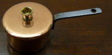Vintage Artist Signed COPPER COOKING POT Lid 1:12 Dollhouse Miniature