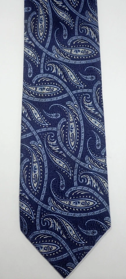 HAINES & BONNER CORBATA TEJIDA AZUL Y PAISLEY 100% SEDA 60" Foto 2 de 4