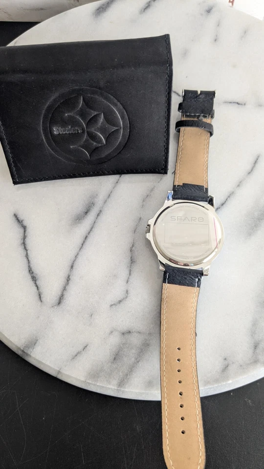 Juego de reloj y billetera Pittsburg Steelers SPARO NFL con logotipo oficial en caja de regalo Foto 4 de 4