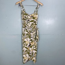 Reformation Rianne Sleeveless Side Slit Midi Dress Tropics Sz 2 Green Butterfly
