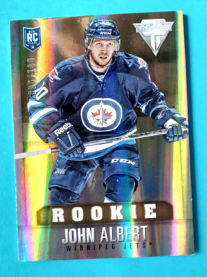 2013-14 PANINI TITANIUM HOCKEY JOHN ALBERT #296 RC #006/100 WINNIPEG JETS
