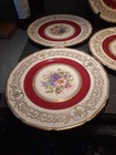 Set of 6 Continental Ivory  Bavaria Floral with Red Trim 10 1/2" Dinner Plates — photo 5