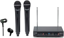 SAMSON Stage 212 Dual VHF Handheld Wireless Microphone System w 2 Q6 Mics Bundle