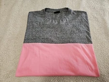 PS PAUL SMITH Color-Blocked Gray/Pink/Orange Short Sleeve Shirt SZ XL 