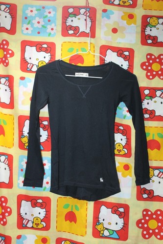 Abercrombie Long Sleeve Shirt Kids Girls Size Small Navy Blue - Picture 2 of 3