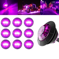 3/4" 12V Marker Lights LED Bullet Mini Truck Trailer RV Round Side Light Red